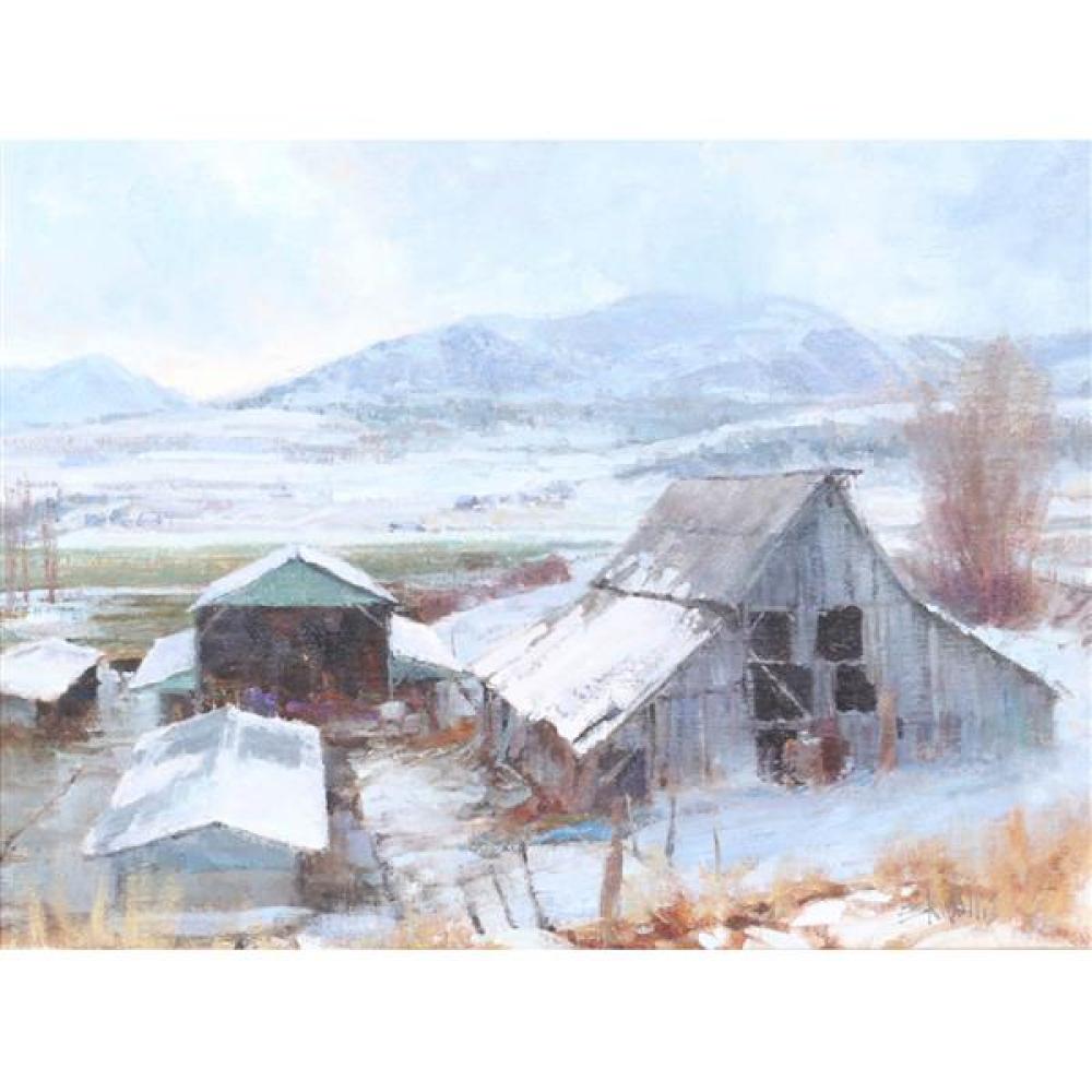 Appraisal: ERIC K WALLIS ARIZONA B 'MORE SNOW COMING' WINTER LANDSCAPE