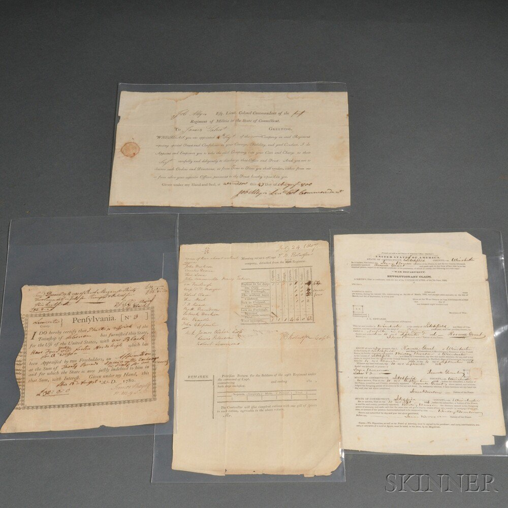 Appraisal: Group of Military Documents c late th early th century