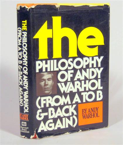 Appraisal: vol Warhol Andy The Philosophy of Andy Warhol New York