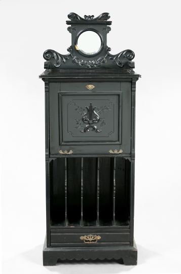 Appraisal: American Late Victorian Ebonized Music Cabinet fourth quarter th century