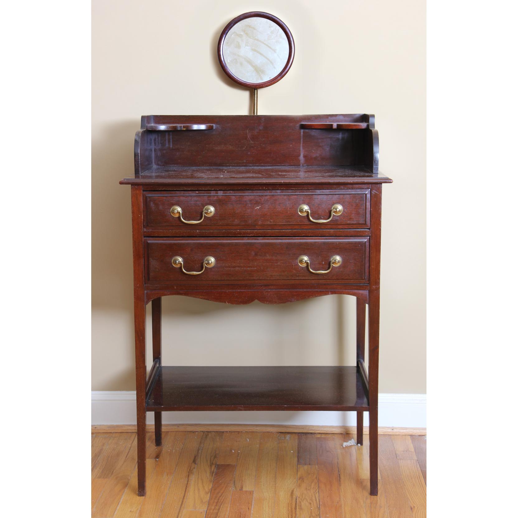 Appraisal: Edwardian Dressing Table circa mahogany oak and pine secondary hinged