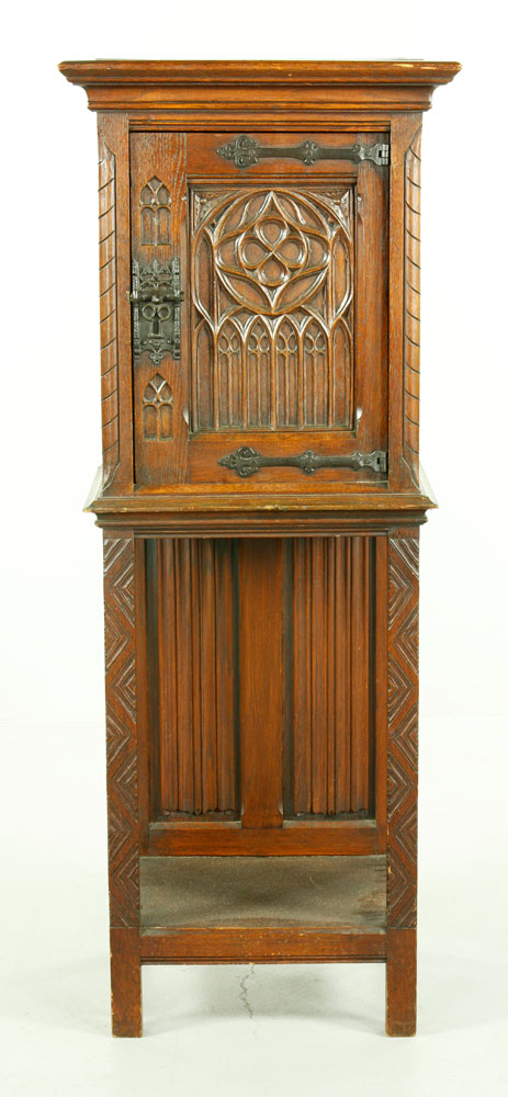 Appraisal: - Belgian Oak Rectory or Side Cabinet Belgian rectory or