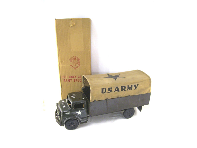 Appraisal: Lumar Army Truck Pressed steel construction with dark green army