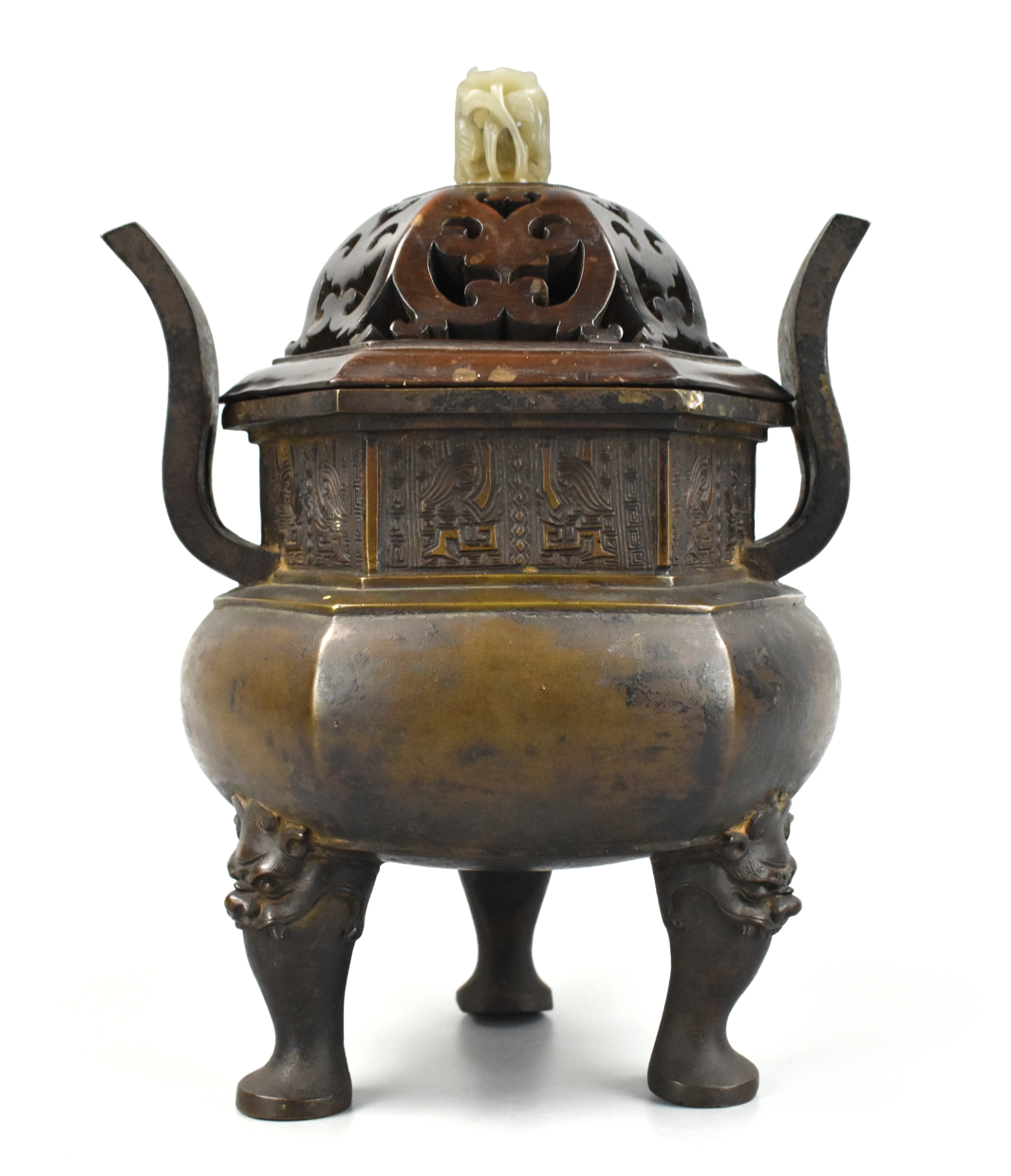 Appraisal: Chinese archaistic bronze tripod incense burner th th century A