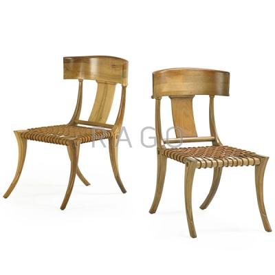 Appraisal: STYLE OF T H ROBSJOHN GIBBINGS Pair of chairs Condition