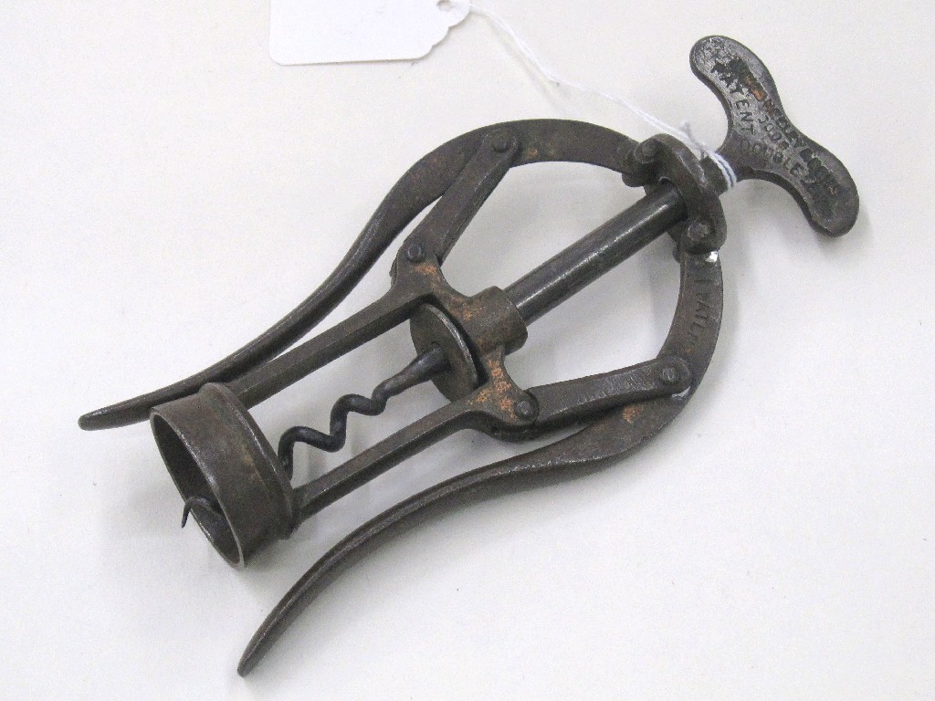 Appraisal: Antique patent action steel double lever corkscrew by James Keeley