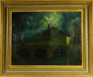 Appraisal: Impressionist Nocturnal Cityscape O C Painting EUROPE FIRST HALF TH