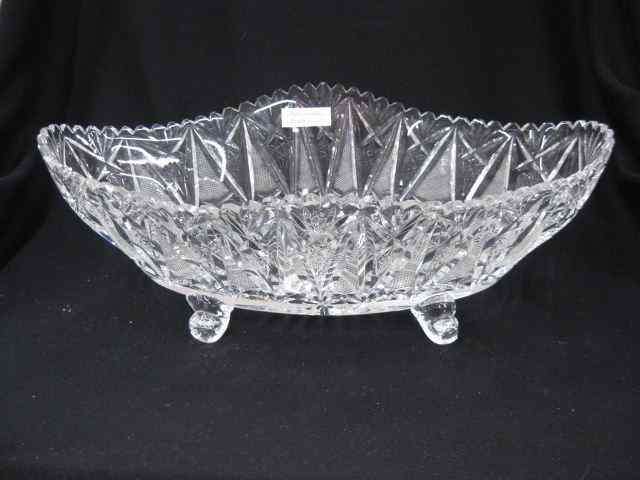 Appraisal: Cut Crystal Oval Centerpiece Bowl footed '' x '' excellent