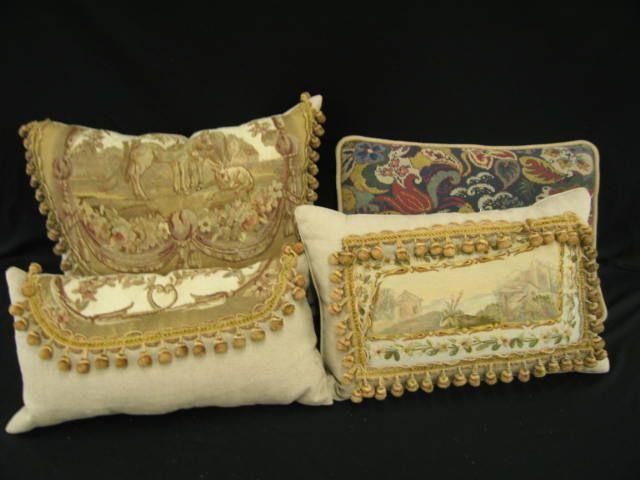 Appraisal: French Pillows three with fine tapestry decor