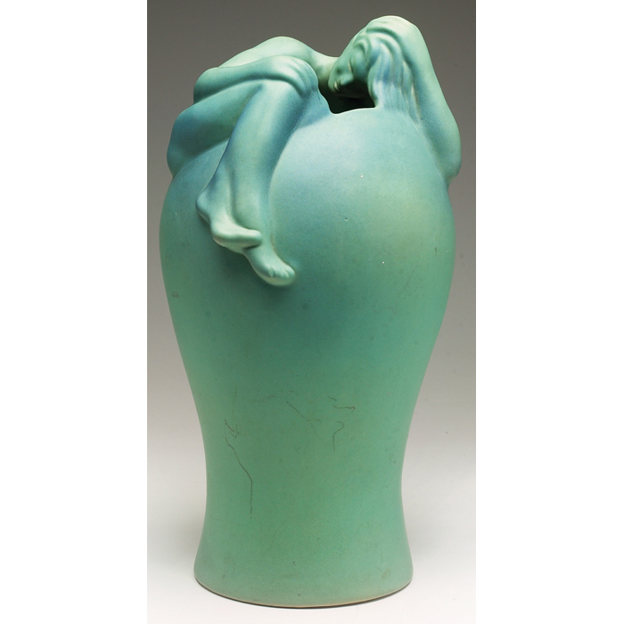 Appraisal: Van Briggle vase c post s Despondency covered in a