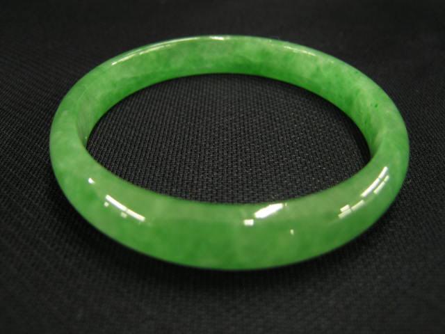 Appraisal: Jade Bangle Bracelet mottled green mm opening