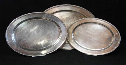 Appraisal: Set of three Gorham sterling silver graduated serving trays early