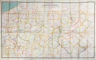 Appraisal: Vintage Railroad Map of Pennsylvania Railroad Map of Pennsylvania Established