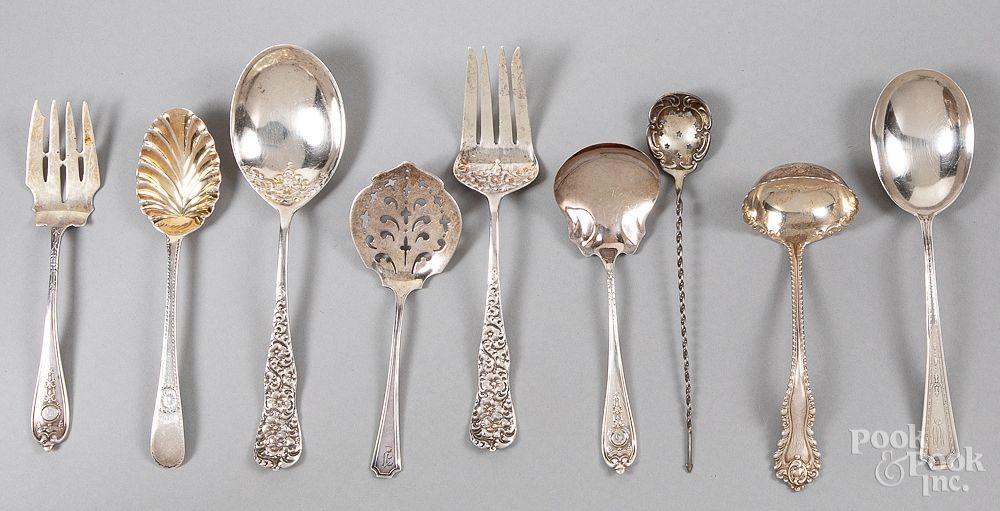 Appraisal: Sterling silver serving utensils ozt Sterling silver serving utensils ozt