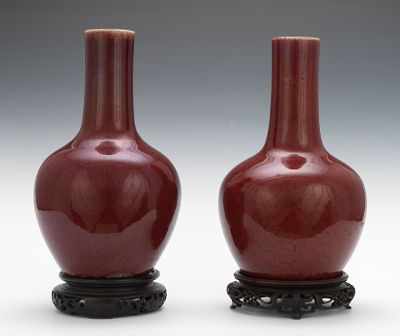 Appraisal: A Pair of Sange de Boeuf Vases Pair of Chinese