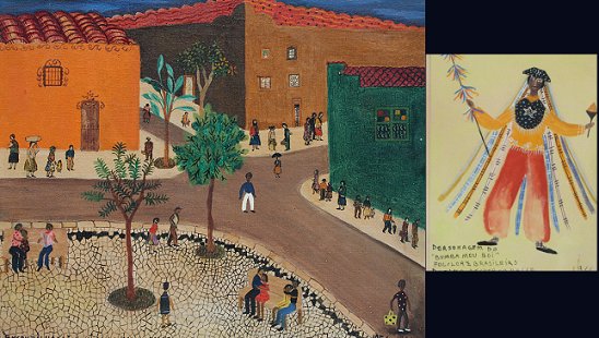 Appraisal: BECKER DO VALLE Rosina Brazil - Pair Paintings ''Encruzilhada'' town