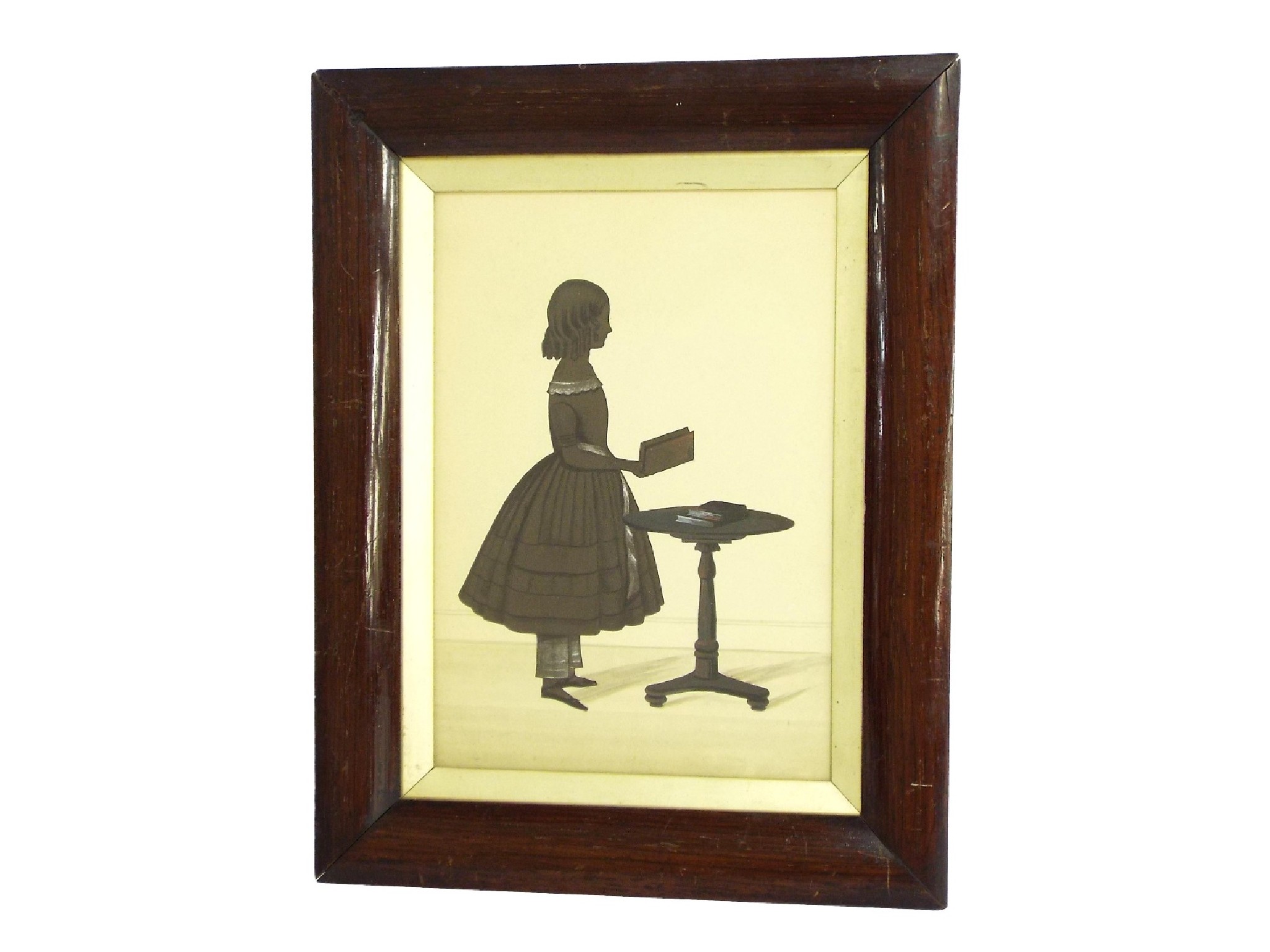 Appraisal: English School - sepia cut out silhouette study of a