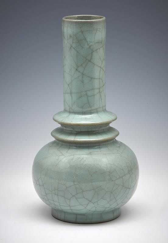 Appraisal: Longquan Guan-Type Bottle Vase Longquan Guan-Type Bottle Vase The globular