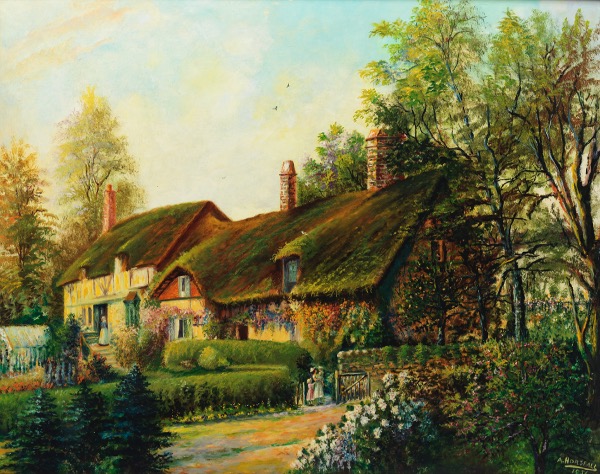 Appraisal: ARTHUR HORSFALL AMERICAN - x Village house Oil on board