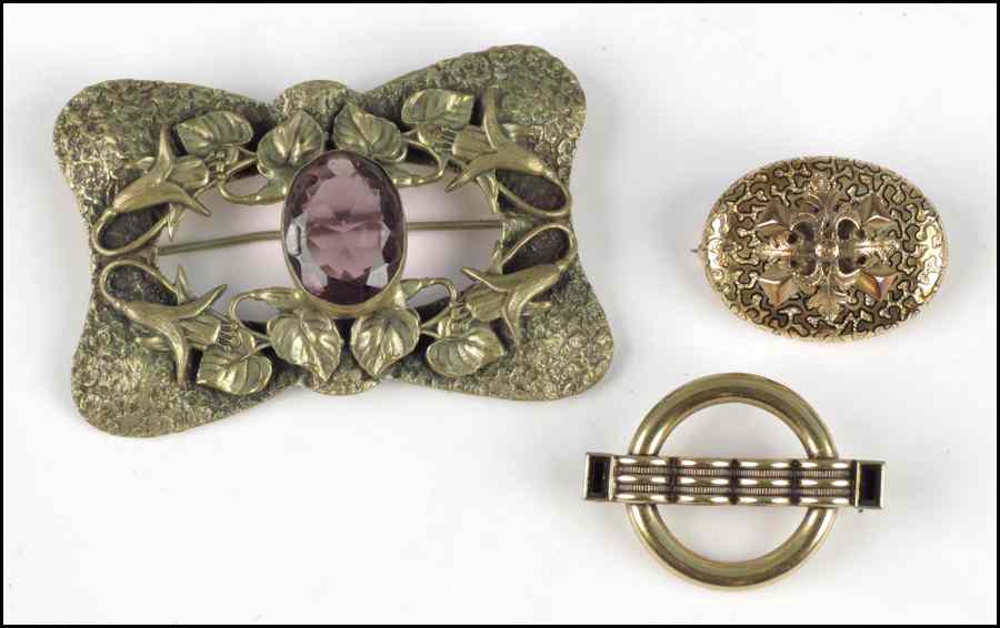 Appraisal: THREE VICTORIAN BROOCHES Condition No Specific Condition Recorded - Sold