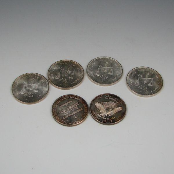 Appraisal: Six troy ounces of silver including two US Assay Office