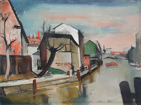 Appraisal: ROHRICHT Wolf German - Village Canal Oil C '' x