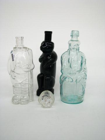 Appraisal: group of three antique bottles including Poland Water figural bear