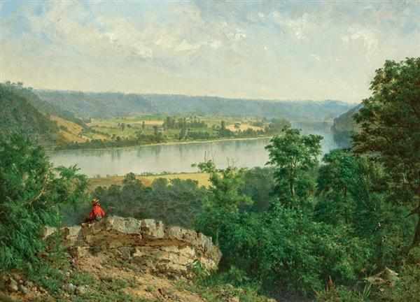 Appraisal: ALEXANDER HELWIG WYANT American - Hudson River View oil on