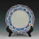 Appraisal: Chelsea transfer ware luster plate with blue grape transfer decoration