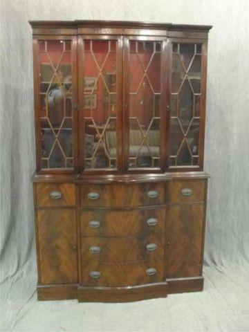 Appraisal: Mahogany China Cabinet From a New Rochelle estate Dimensions h