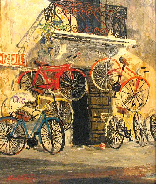 Appraisal: Paul Blaine Henrie American - A Bicycle Shop signed and