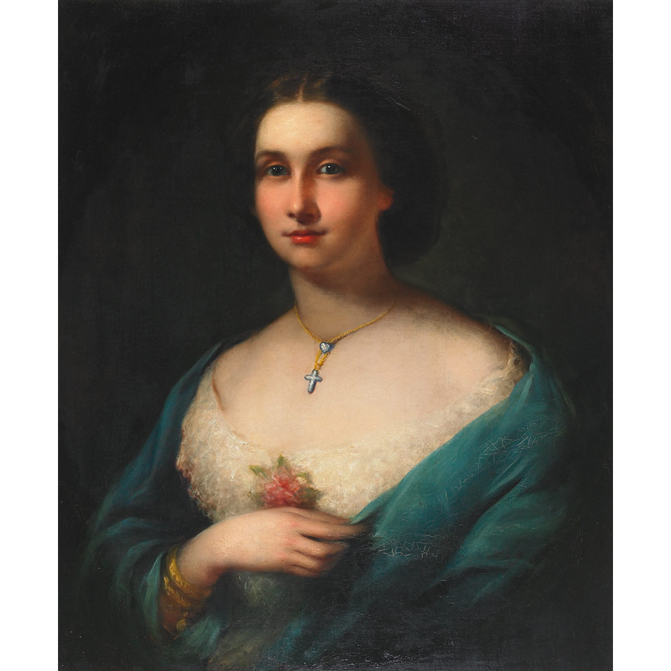 Appraisal: Charles Baxter - British PORTRAIT OF A LADY WITH A