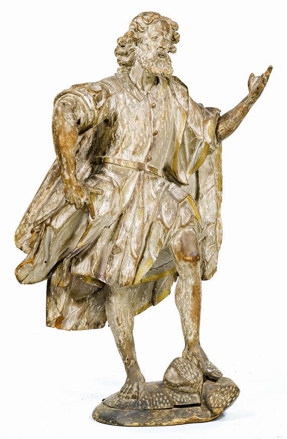 Appraisal: SAINT CHRISTOPHER Baroque southern Germany verso dat Carved lime with