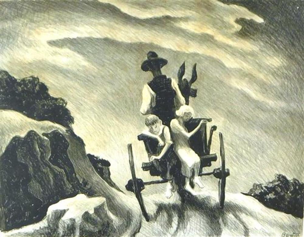 Appraisal: Thomas Hart Benton American - Goin Home lithograph c depicts