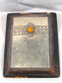 Appraisal: A Russian silver mounted leather desk jotter circa measuring cm