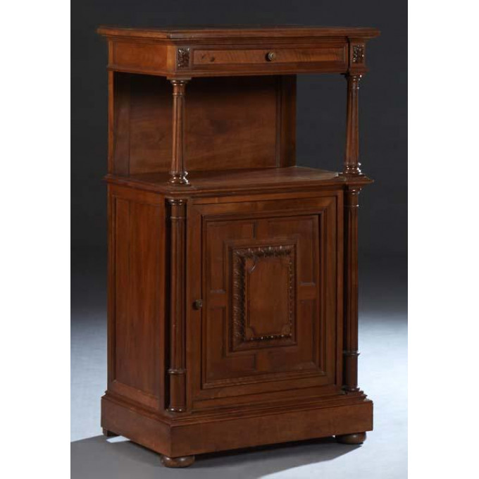 Appraisal: French Henri II Style Carved Walnut Confiturier c the stepped