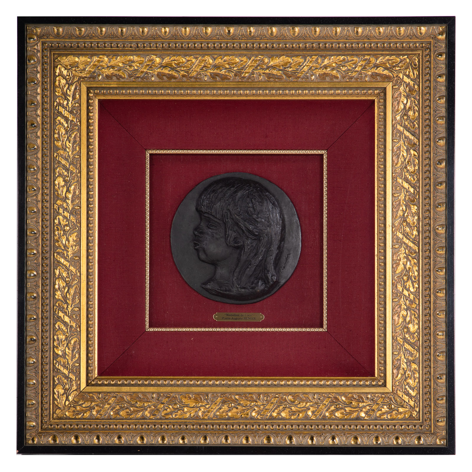 Appraisal: AFTER PIERRE AUGUSTE RENOIR COCO BRONZE French - Bronze Medallion