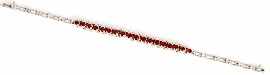 Appraisal: A ct white gold ruby and diamond line bracelet length