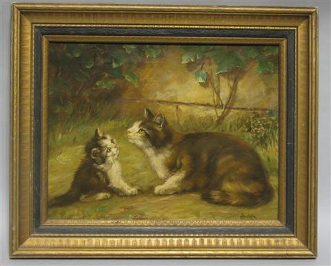 Appraisal: JOHN HENRY DOLPH AMERICAN - MOTHER CAT AND KITTEN Oil