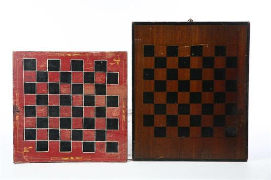 Appraisal: TWO GAMEBOARDS American late th-early th century mixed woods Single