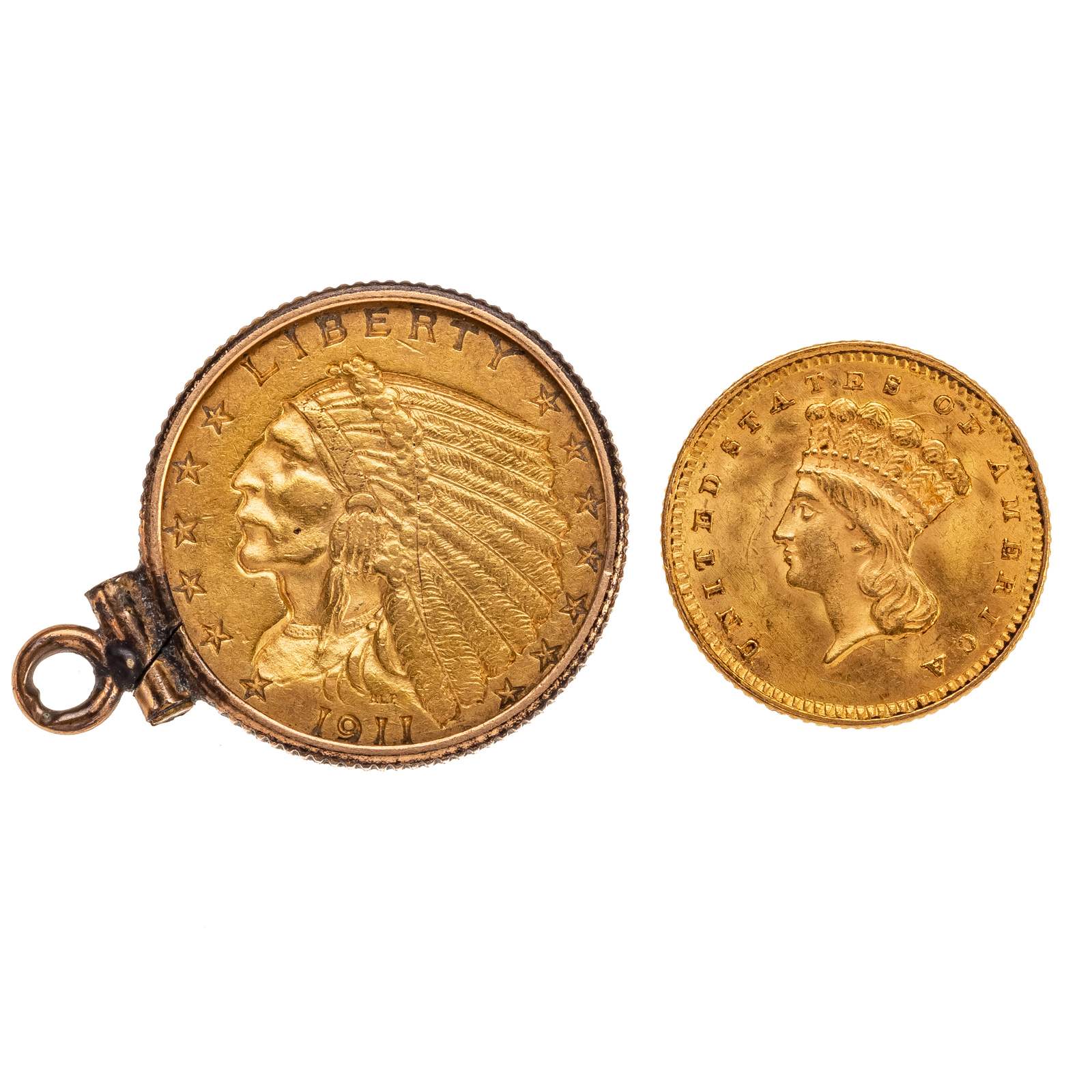 Appraisal: A PAIR OF NICE GOLD COINS WITH ISSUES XF Quarter