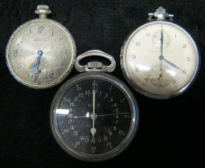 Appraisal: Three pocket watchesOne Imperial karat white gold one silver Technicum