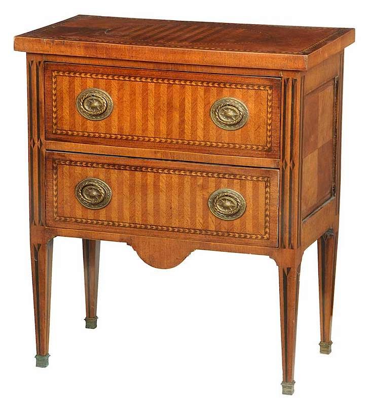 Appraisal: Italian Neoclassical Style Bedside Commode th century inlaid top over