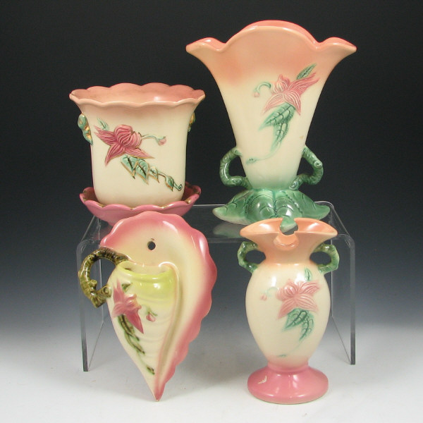 Appraisal: Hull Woodland Gloss - Vases Wall Pocket Pot Lot of