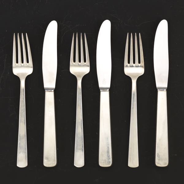 Appraisal: MEXICAN STERLING FORKS AND KNIVES forks knives with stainless blades