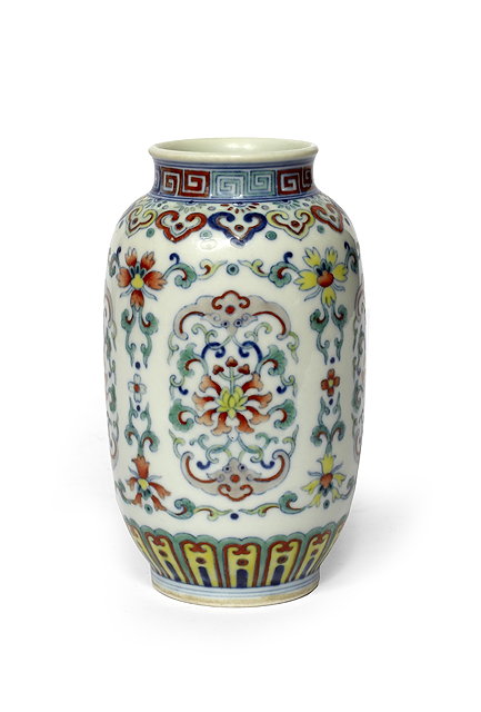 Appraisal: A Chinese Doucai small vase th th Centurythe exterior enamelled