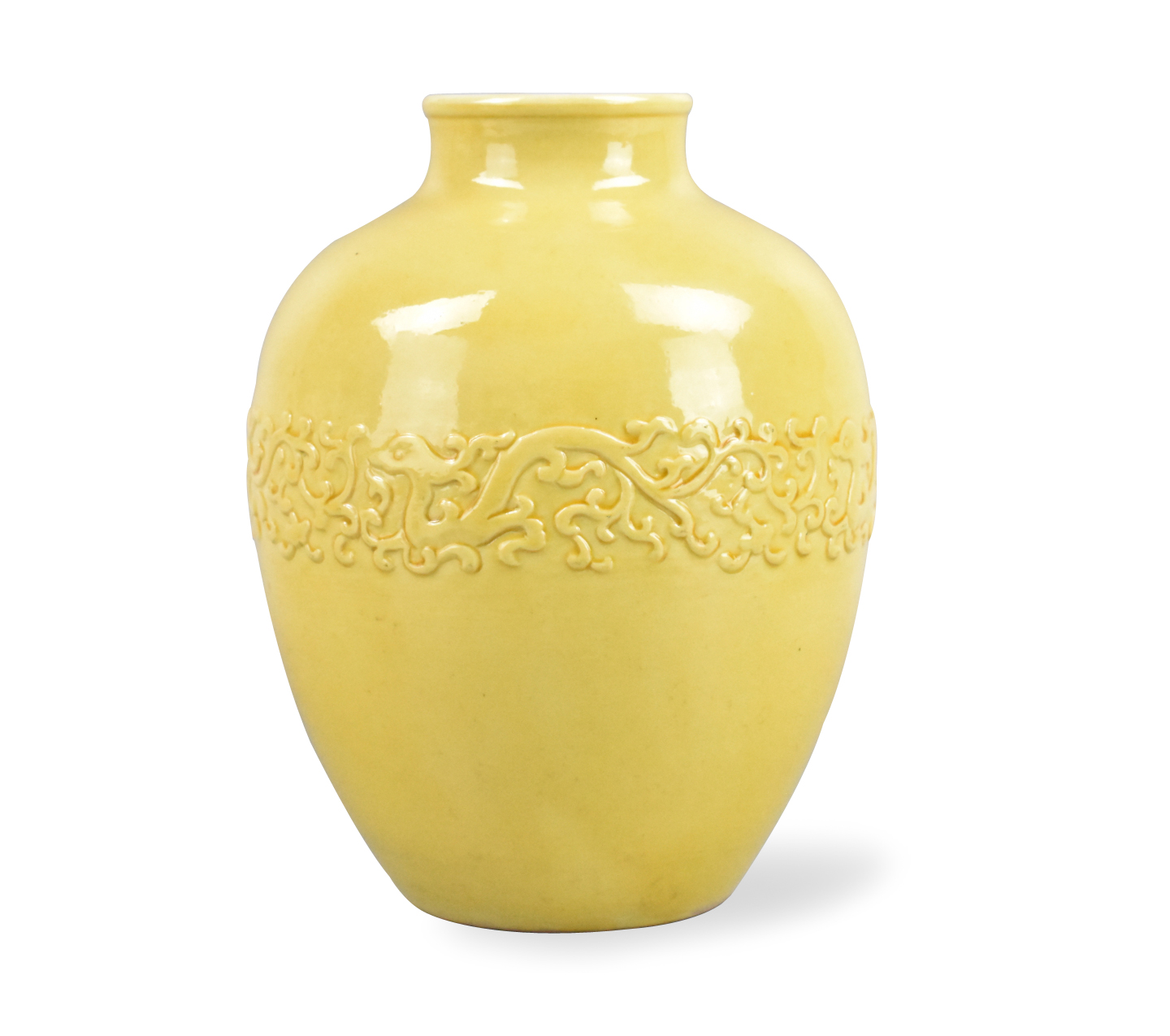 Appraisal: A Cinese yellow glazed jar with stand with Yongzheng mark