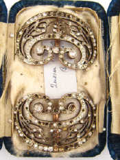 Appraisal: A pair of gilt metal paste set buckles AF from