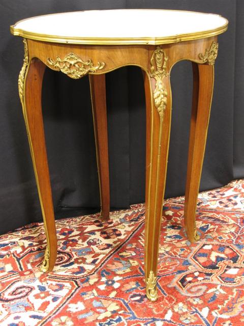 Appraisal: LOUIS XV STYLE MARBLE TOP TABLE AMBULANTE 's Marked Made