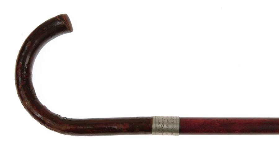 Appraisal: IDENTIFIED WALKING CANE FROM THE CEDAR CREEK BATTLEFIELD An American